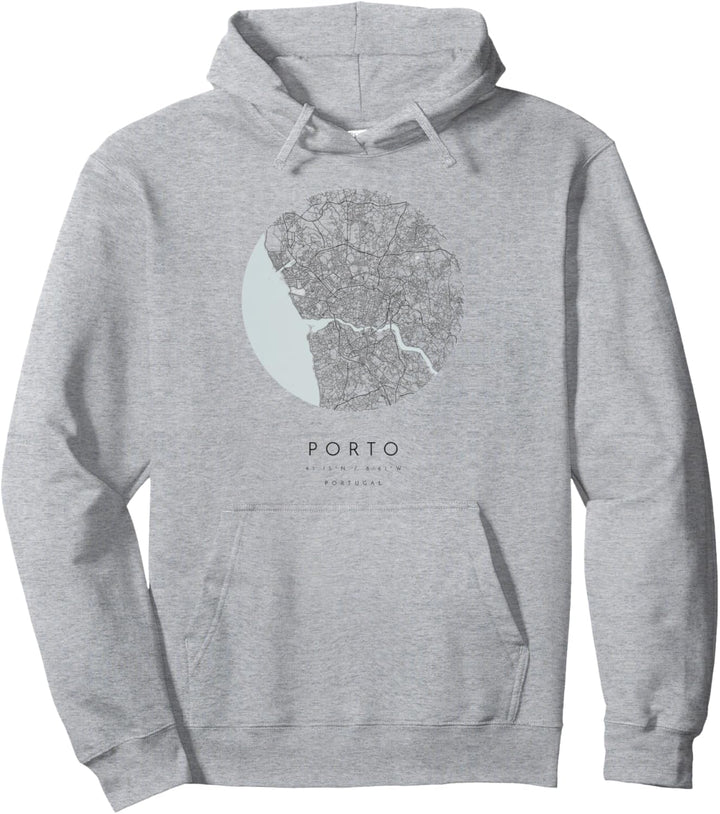 Porto Portugal Koordinaten Karte Heimatstadt Pullover Hoodie