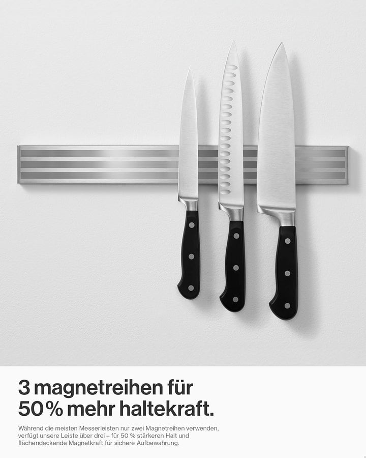 LARHN Magnetleiste Messer aus Edelstahl, 40cm - Messerhalter Magnetisch - Magnetischer Messerblock O