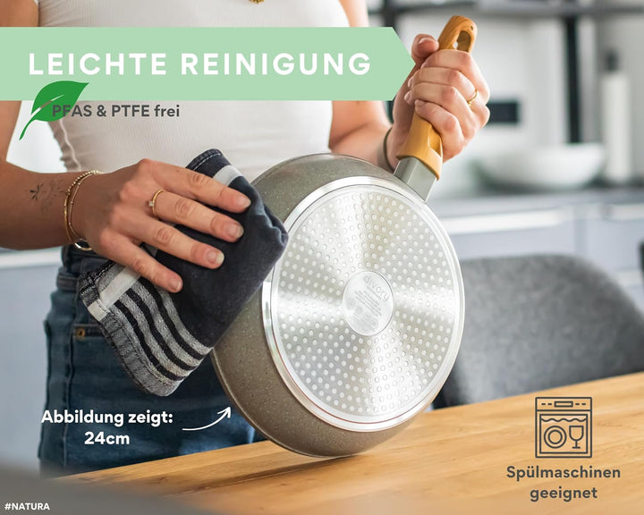 Keramikpfanne 28cm – Pfanne mit Keramikbeschichtung Induktion, PFAS & PTFE frei, grosse Bratpfanne K