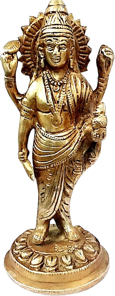 Purpledip Brass Statue Dhanvantari, The God of Ayurveda Healing(11737)