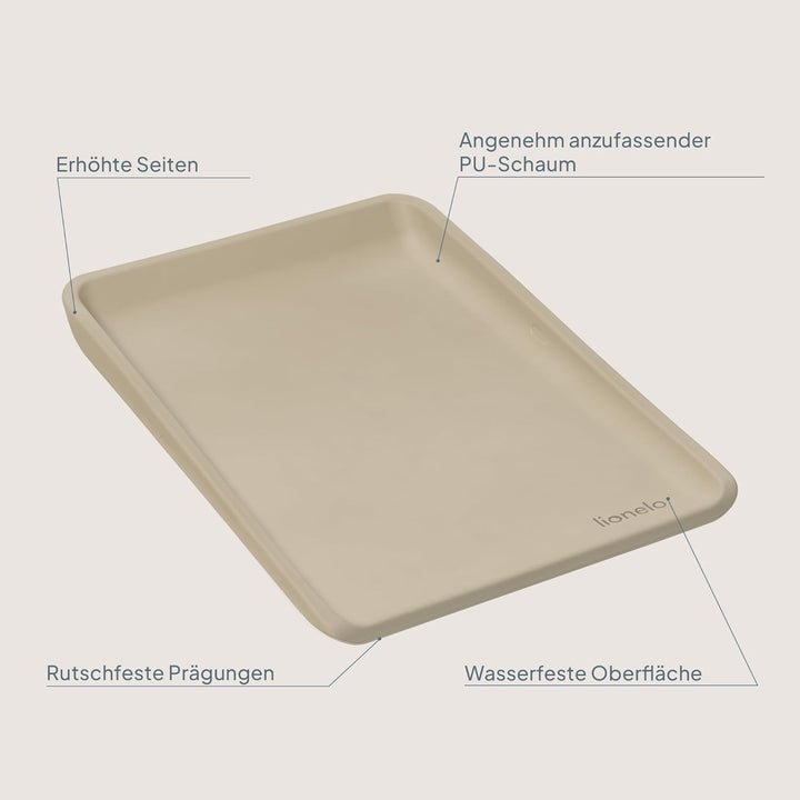 Lionelo Megs Wickelauflage für Wickeltische, wasserdicht, waschbar, multifunktional, weicher PU-Scha