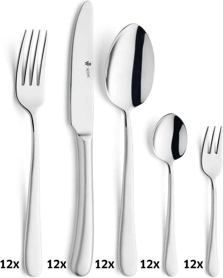 Paul Wirths Besteckset 60-teilig, Blues Satiniert