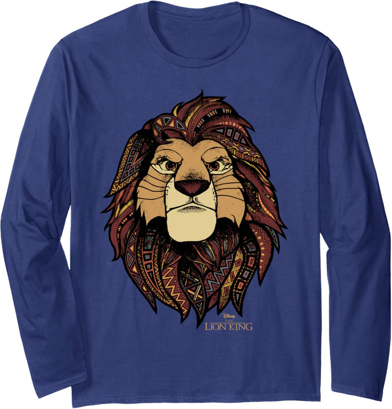 Disney The Lion King Noble Simba Geometric Fills Langarmshirt