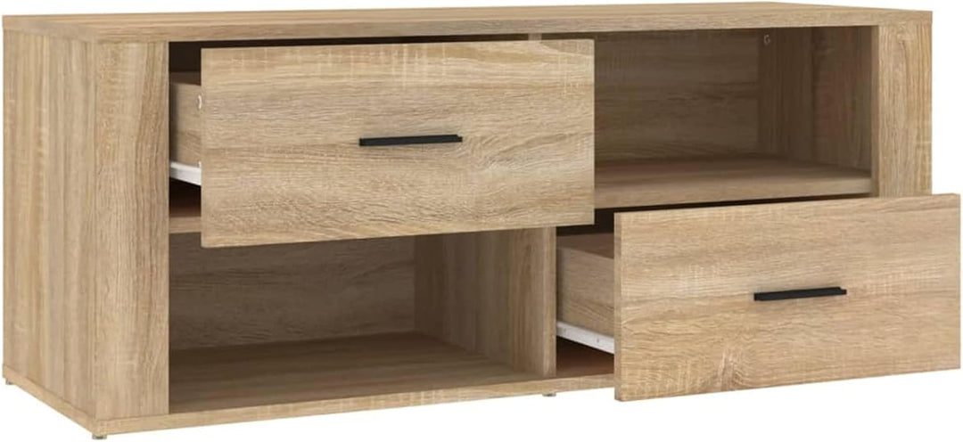 Tidyard TV Schrank mit Schubladen und Fächer Lowboard Fernsehtisch Fernsehschrank TV Möbel Sonoma-Ei
