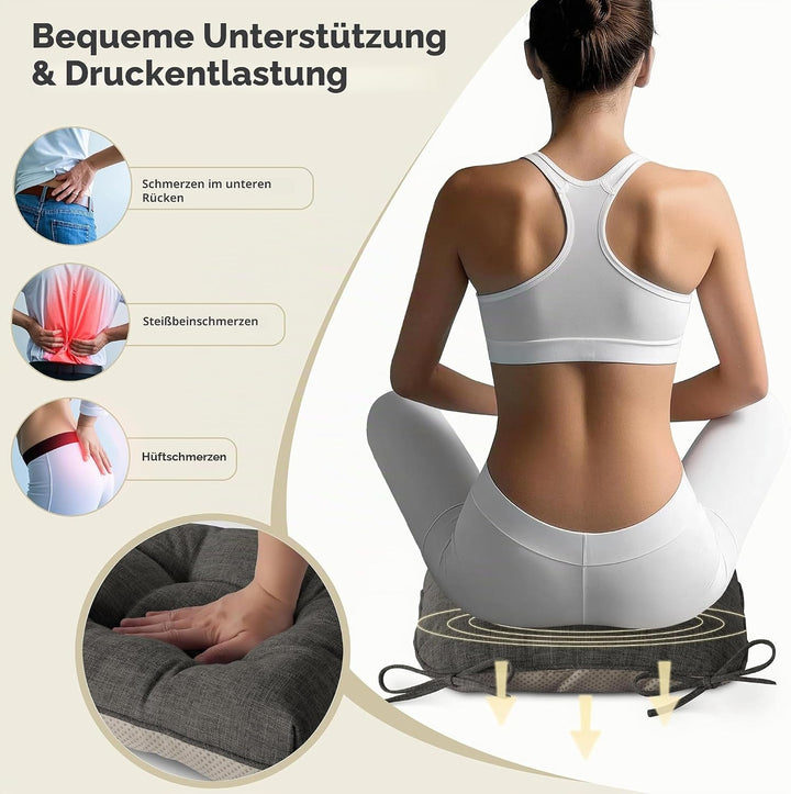 AddGrace 6er Set Sitzkissen 40 x 40 x 10cm Dunkelgrau | Weiche Stuhlkissen mit Hochwertiger Polsteru