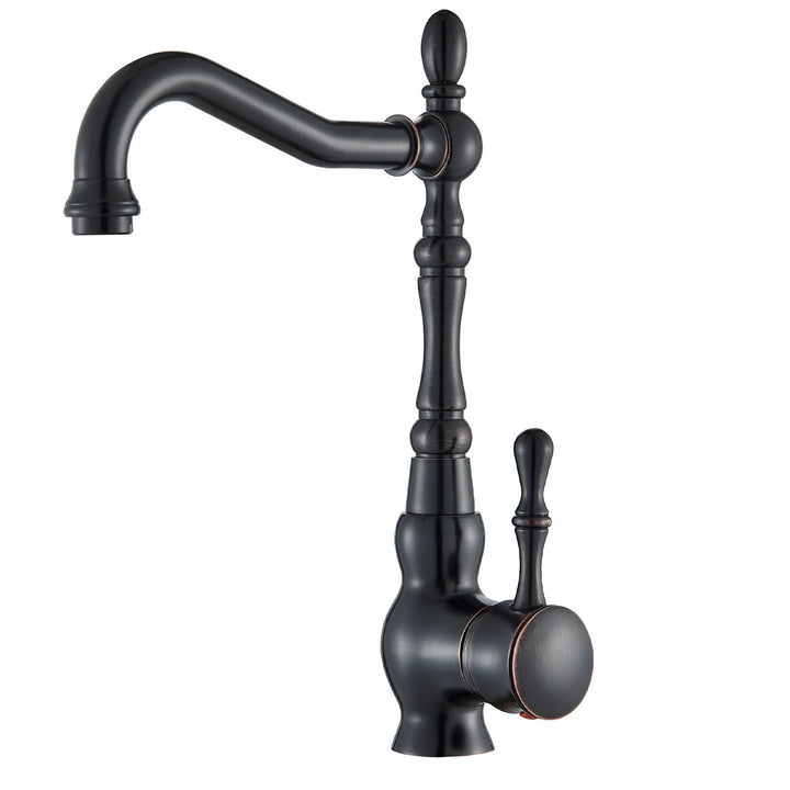 Suguword Schwarz Antikes Retro Einhebelmischer Bad Wasserhahn Waschtisch Armatur mit 360 ° schwenkba