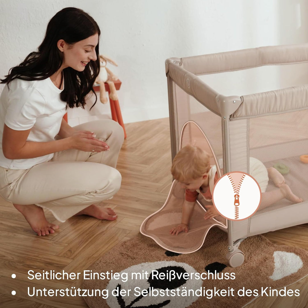 Lionelo Amelie Baby-Reisebett, ab Geburt bis 15 kg, klein, faltbar, weiche Faltmatratze, 100,5 x 70,