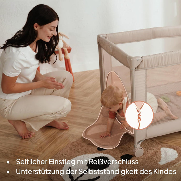 Lionelo Amelie Baby-Reisebett, ab Geburt bis 15 kg, klein, faltbar, weiche Faltmatratze, 100,5 x 70,