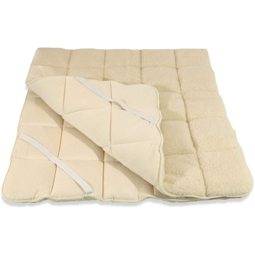 Dickes Merino Schafschurwolle Unterbett in 160x200 cm mit 2490 g Füllung Plus bauschiger Lammflor Ob