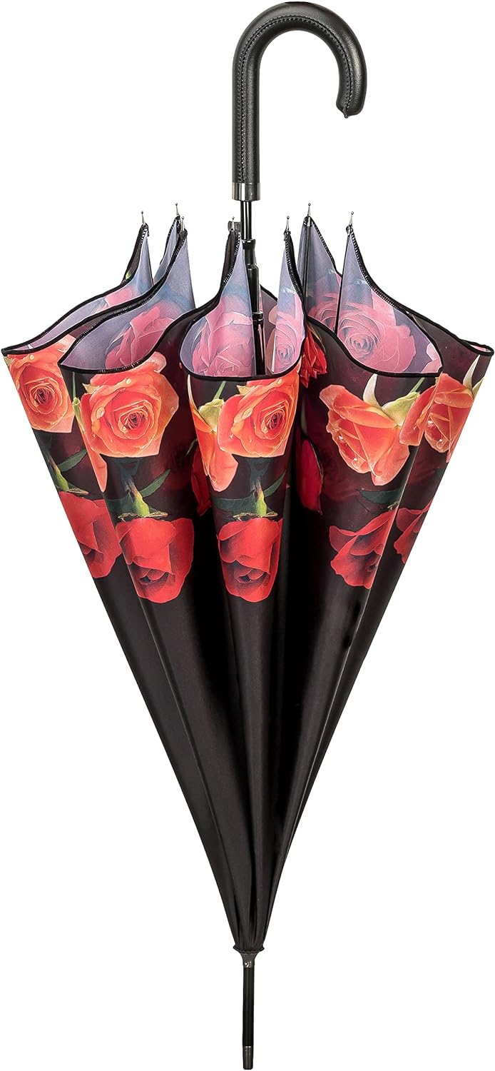 von Lilienfeld Regenschirm, Rosenstrauss, automatisch, winddicht, Blume, Stock, gross, robust, mehrf