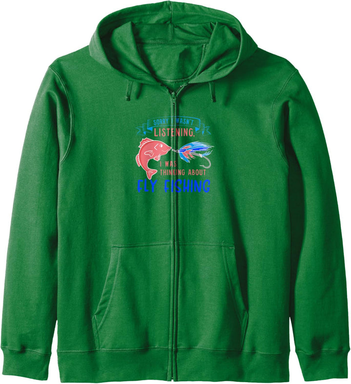 Nachdenken über Fliegenfischen Fisherman Angler Kapuzenjacke