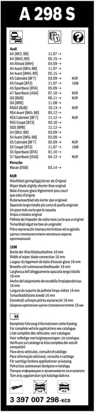 Bosch Scheibenwischer Aerotwin A298S, Länge: 600mm/500mm − Set für Frontscheibe - Nur für Rechtslenk