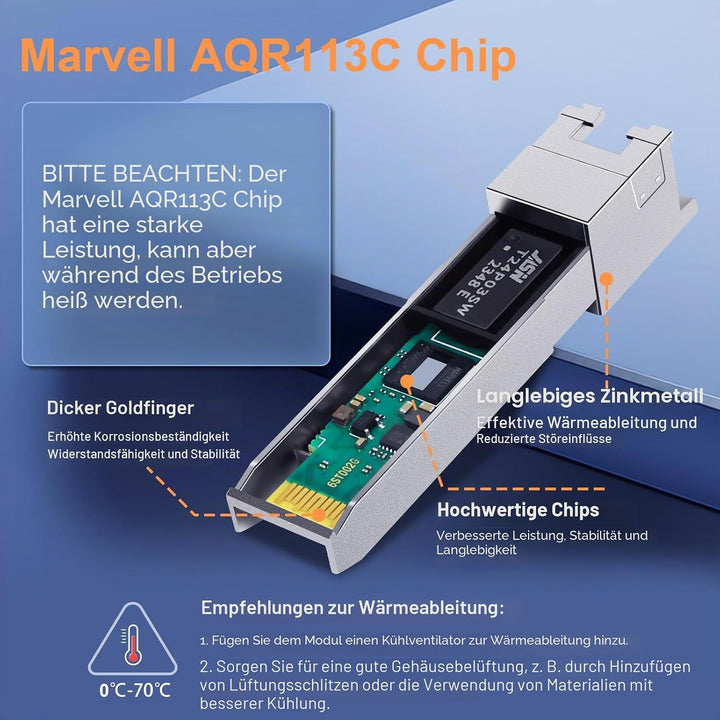 10GBASE-T SFP+ RJ45 Module jusqu&