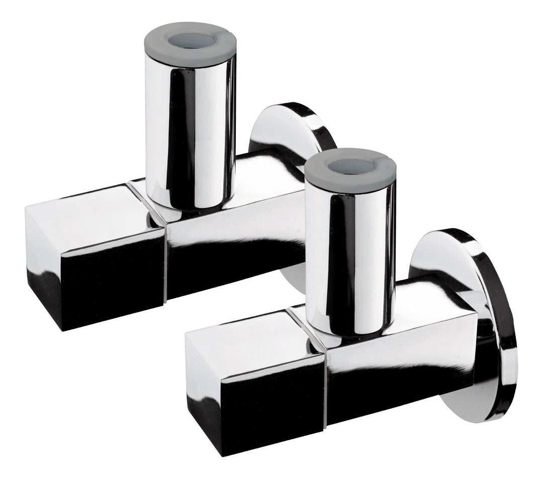 Design Eckventil mit Schubrosette | SQUARE | 1/2 Zoll | Messing verchromt | 2er-Set, Square