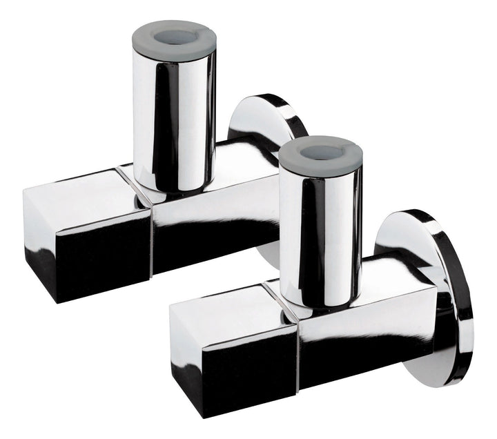 Design Eckventil mit Schubrosette | SQUARE | 1/2 Zoll | Messing verchromt | 2er-Set, Square