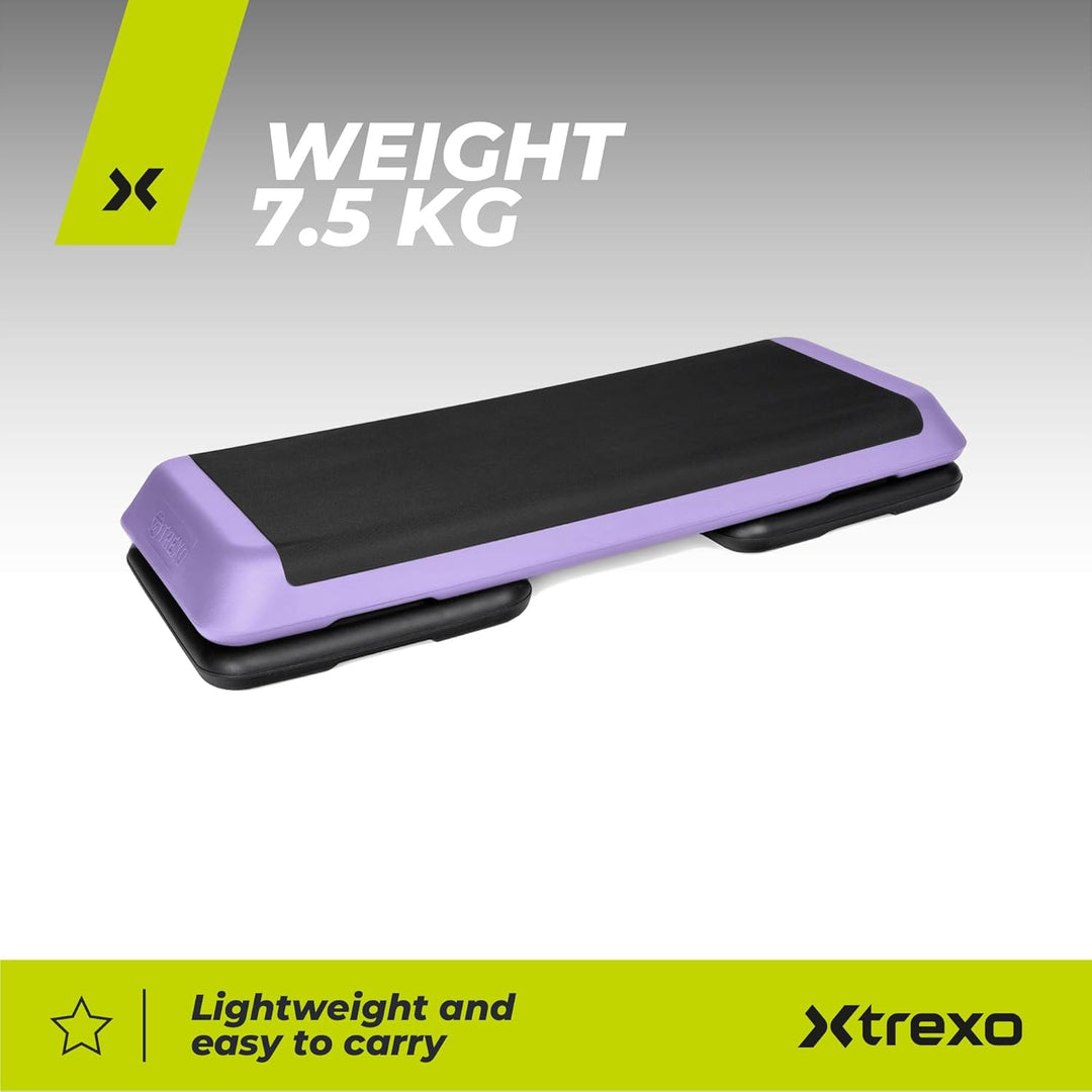 TREXO Stepper Für Zuhause - Aerobic Step mit 3-Stufiger Höhenverstellung, Fitness & Sport - Training