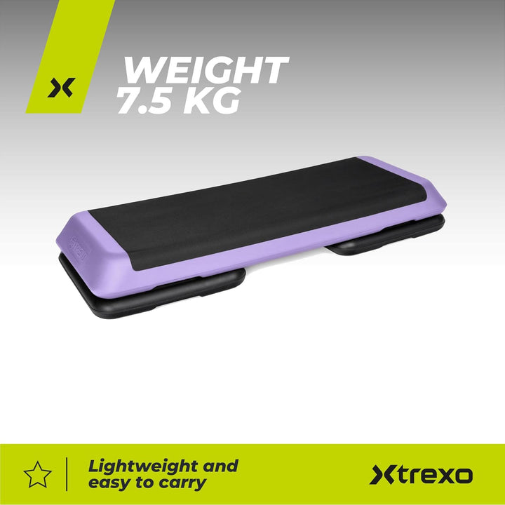 TREXO Stepper Für Zuhause - Aerobic Step mit 3-Stufiger Höhenverstellung, Fitness & Sport - Training