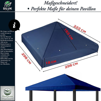 freigarten.de Ersatzdach für Pavillon 3x3 Meter Wasserdicht Material: Panama PCV Soft 370g/m² extra