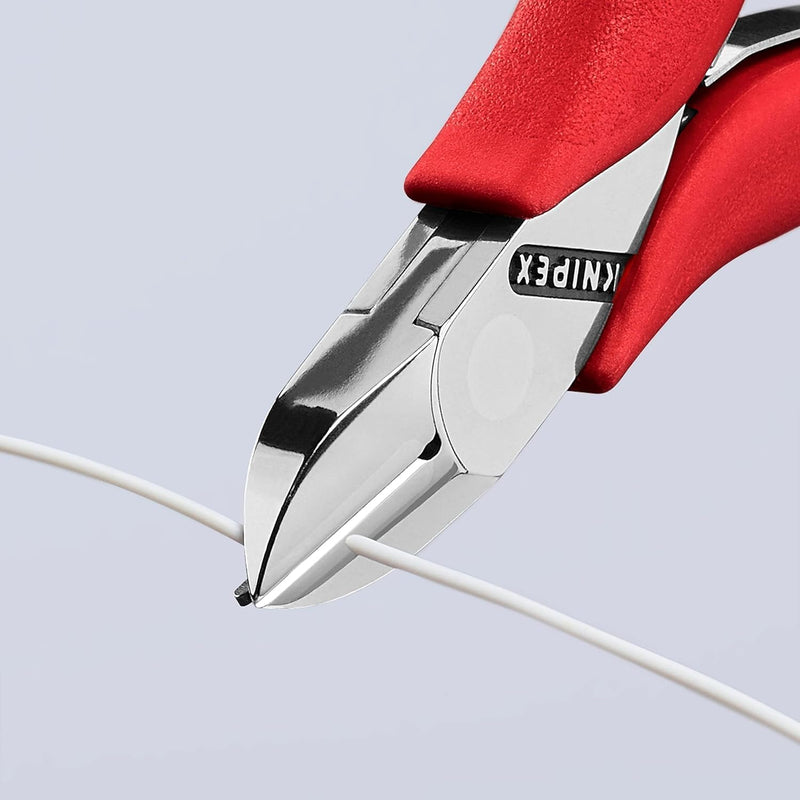 Knipex Elektronik-Seitenschneider mit rutschhemmendem Kunststoff überzogen 115 mm 77 11 115 runder K