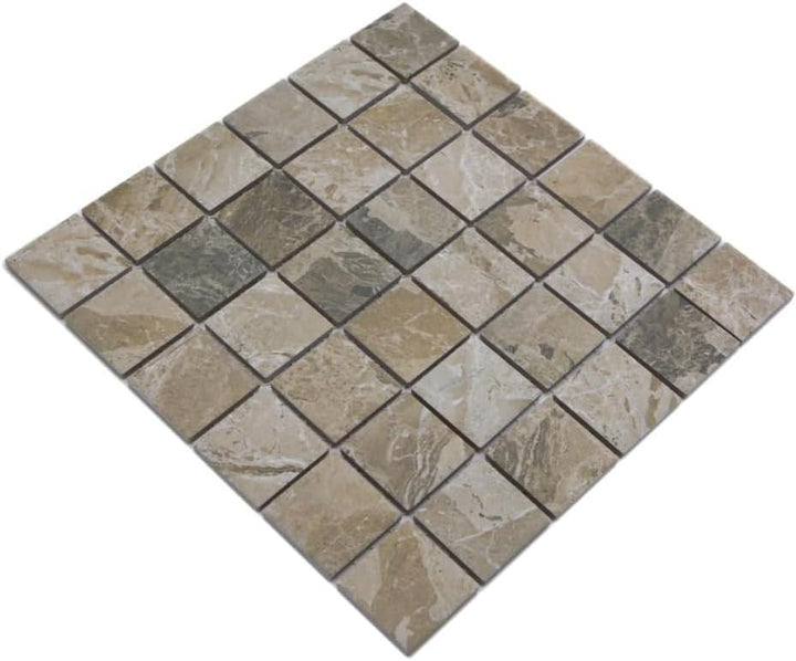 Keramikmosaik Keramik Mosaik Mosaikfliese Keramik Steinoptik sandbraun Wandverkleidung Küchenfliese