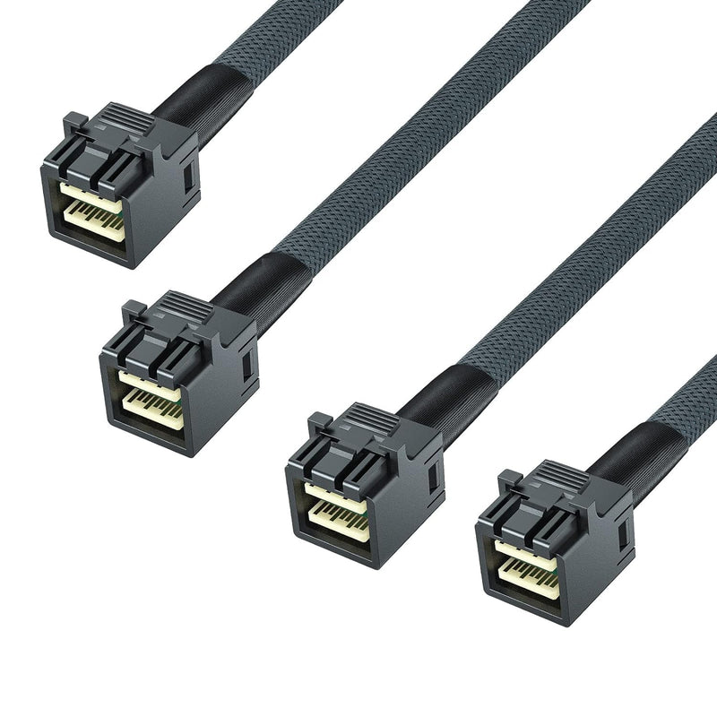 10Gtek® [2 Stück 12G Internal Mini SAS HD SFF-8643 zu SFF-8643 Kabel, with Sideband, 100-Ohm, 0.8-Me