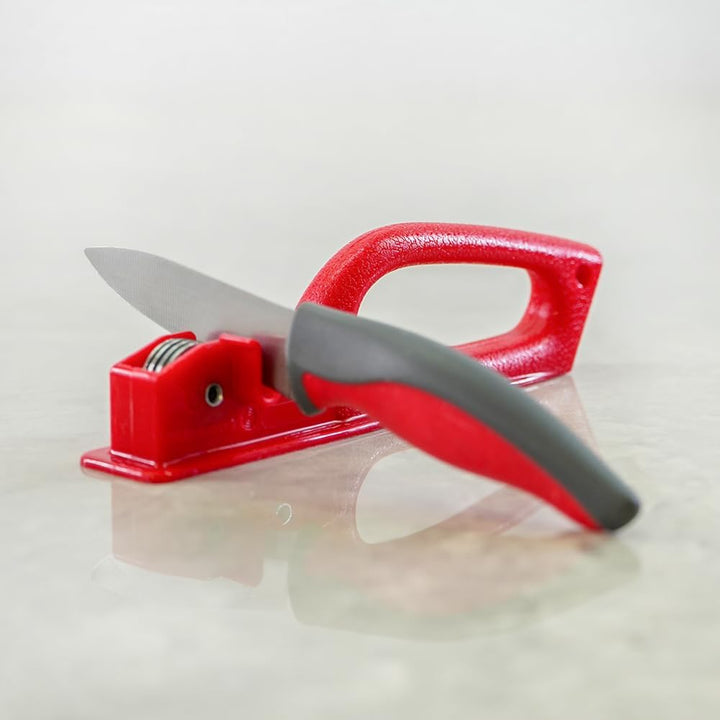 RIGAMONTI Diamant Messerschärfer, 19 cm, manueller Schärfer, Diamantscheiben, ergonomischer Griff, T