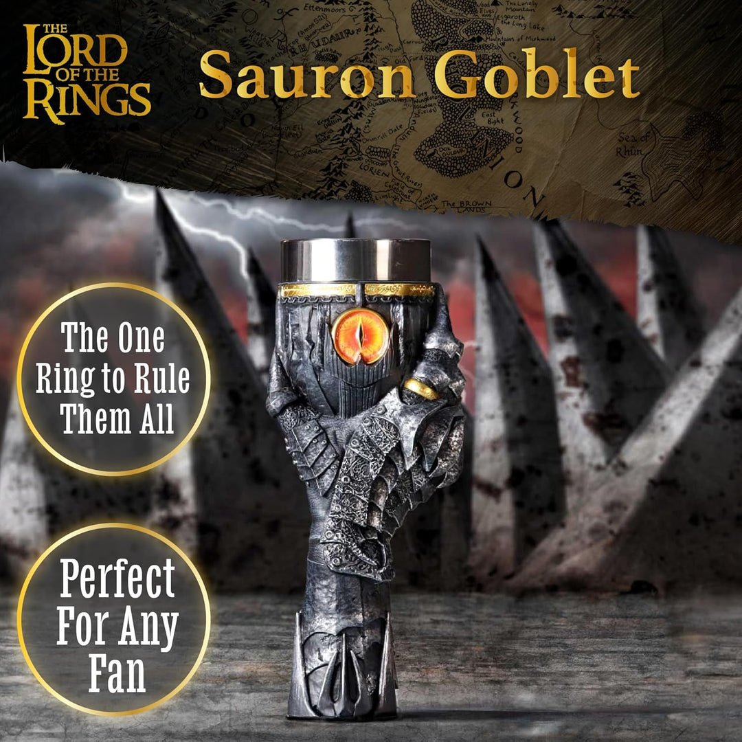 Nemesis Now Offizielles Lizenzprodukt "Herr der Ringe", Sauron, Kelch, Grau, 22,5 cm, B5895V2, 1 Stü