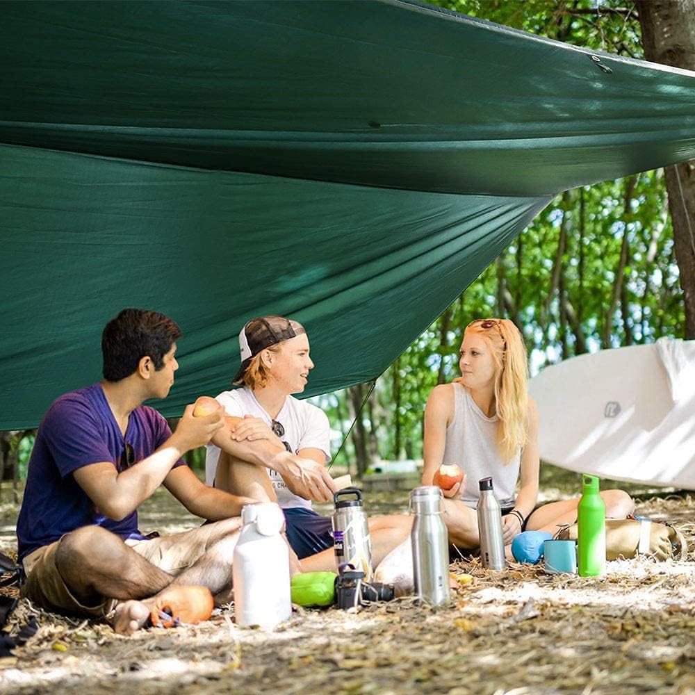 Bessport Zeltplane, Camping Zelt Tarp 3m x 3m/3m x 4m Wasserdicht PU3000 mm Tarp für Hängematte, mit