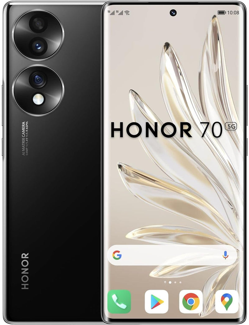 HONOR 70 Smartphone, Handy 5G, SIM frei entsperrt, 8 + 256 GB, 54 MP Dreifach-Rückkamera, 120 Hz 6,6