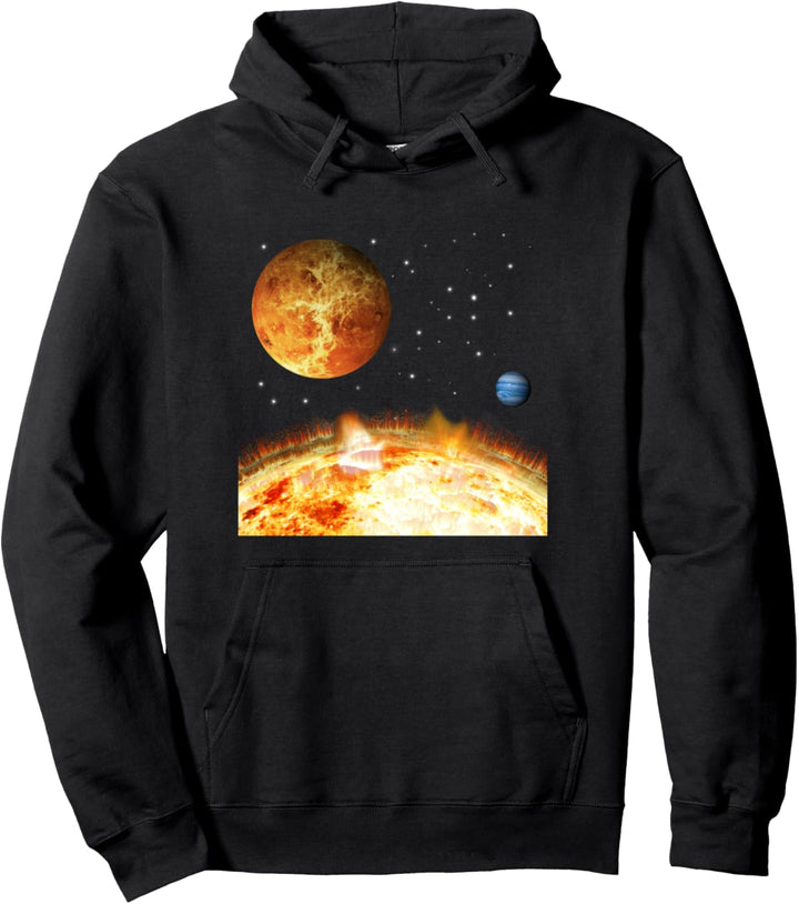 Weltraum Universum Motiv Galaxie Planeten Sonne Sonnensystem Pullover Hoodie