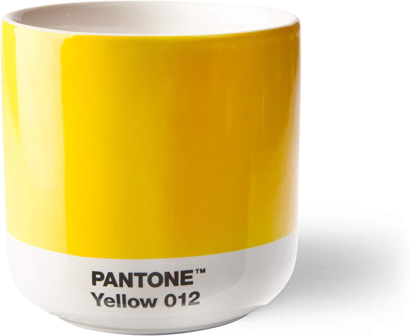 Pantone doppelwandiger Porzellan-Thermobecher Cortado, ohne Henkel, 190ml, 012, Yellow 012