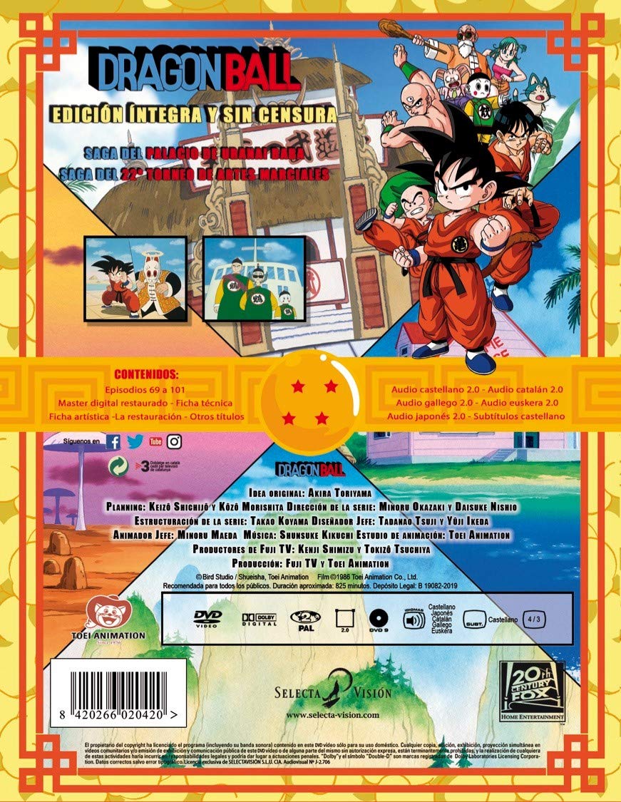 Dragon ball sagas completas box 2 ep. 69 a 108 - DVD