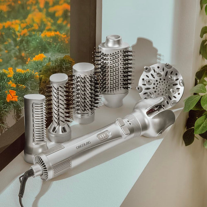 Cecotec 6-in-1 Keramikbürste, 6-in-1, Gyro, Leistung 1100 W, 6 Köpfe, automatische Locke, 360-Grad-K