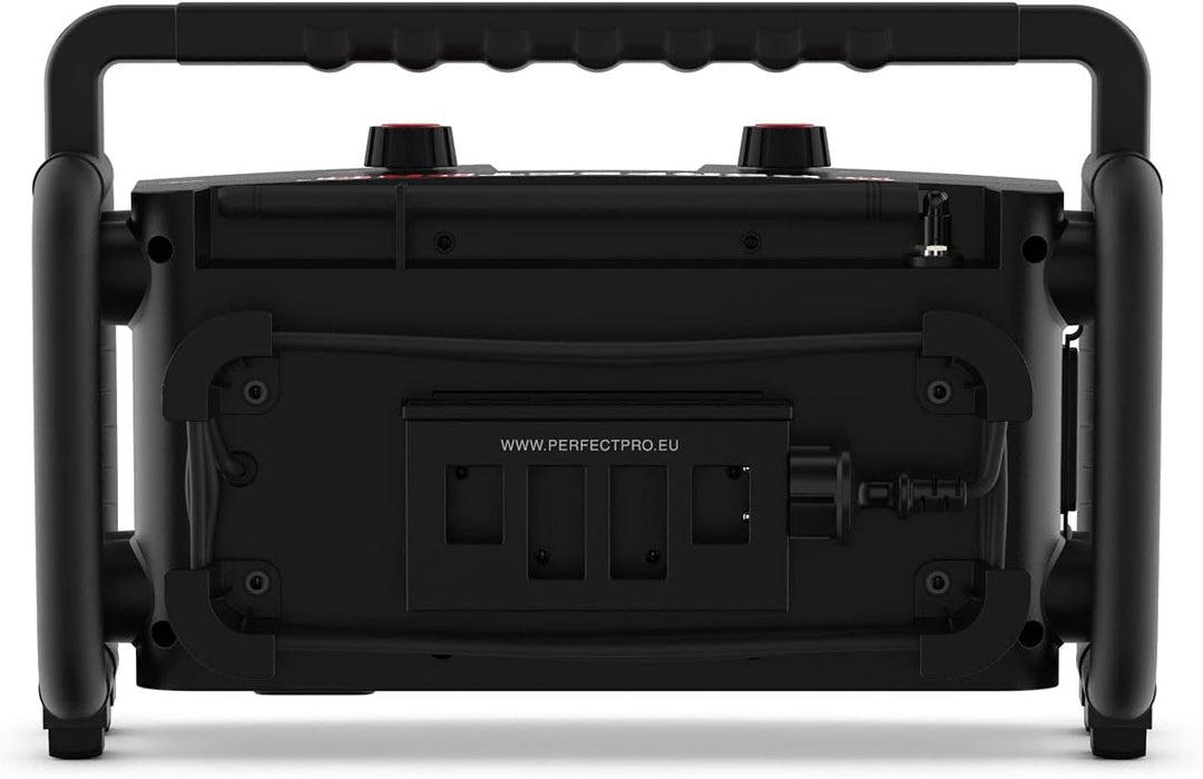 PerfectPro Baustellenradio ROCKBULL, DAB+ und UKW-Empfang, Bluetooth, AUX-Eingang, Akku integriert,
