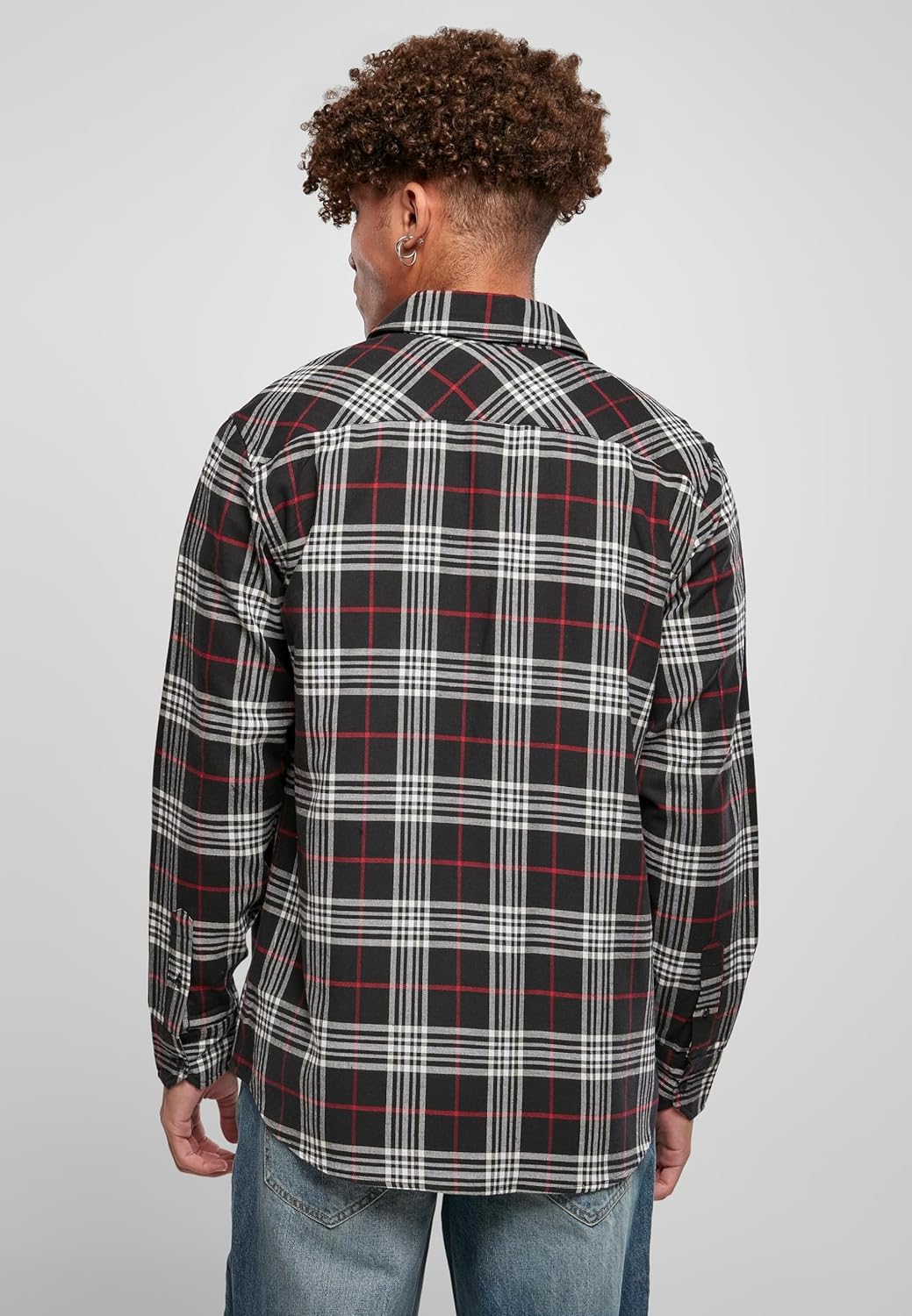 Urban Classics Herren Classic Checked Shirt Hemd S Black/Red, S Black/Red