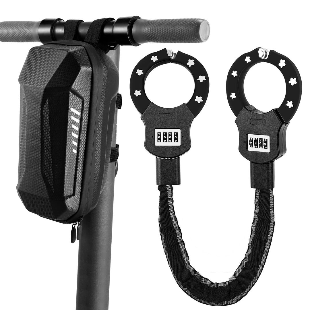 E Scooter Schloss mit Zahlencode, Zahlenschloss für E Scooter, 8mm-Kettenglied Handschellenschloss,