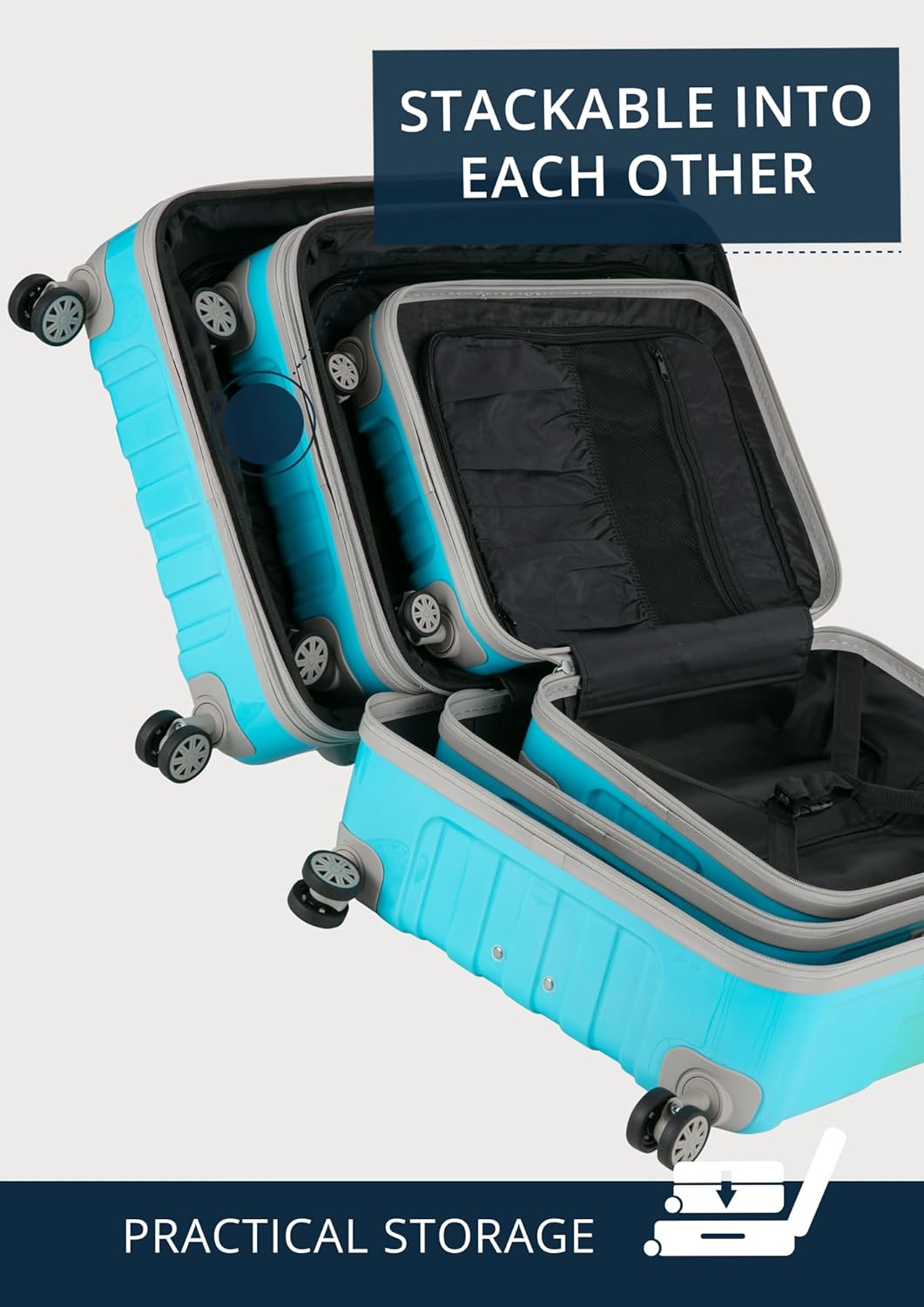 suitline - grosser Hartschalen-Koffer Koffer Trolley Rollkoffer XL Reisekoffer, TSA, 76 cm, ca. 96-1