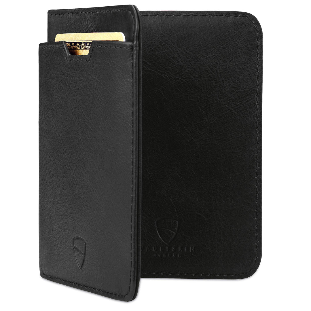 Vaultskin City Herren Ledergeldbörse mit RFID Blocker für Karten. Flaches Kartenetui für bis zu 9 EC