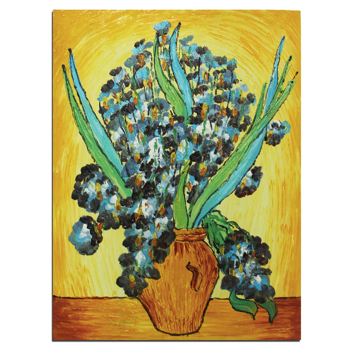 Fokenzary Hand Painted Oil Painting on Canvas Vincent Van Gogh Classical Irises Reproduction Wall De