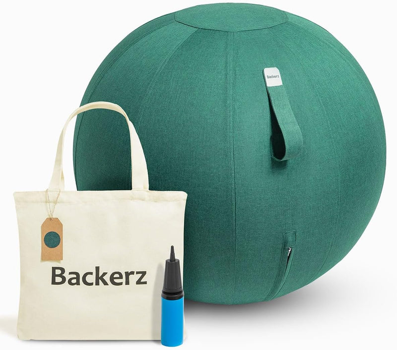 Backerz® Sitzball 65 cm - Ergonomische Sitzmöbel für Büro und Heimbüro - Langlebiger Stoff, Gymnasti