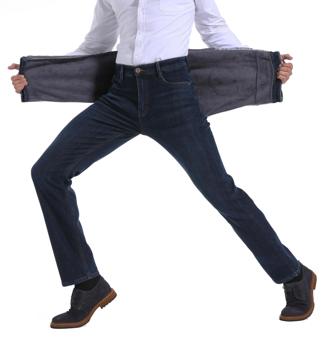 Thermojeans Herren Thermohose Schneehose gefütterte Winterhose Winterjeans mit Fleece gefüttert Hose