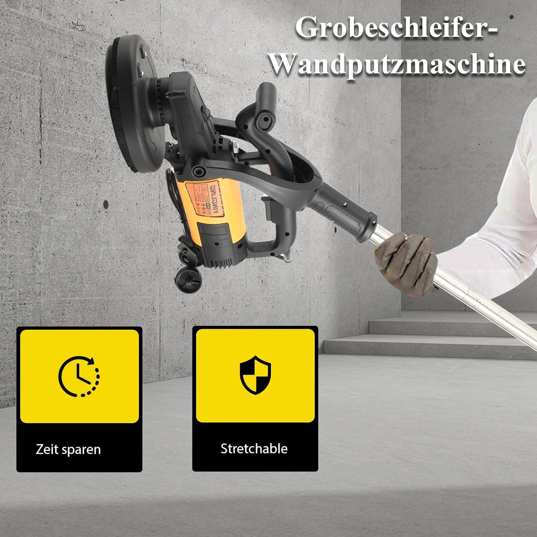 3800W Betonschleifer Betonfräse Sanierungsfräse Set mit Diamantschleiftopf und Absaughaube, mit 180m