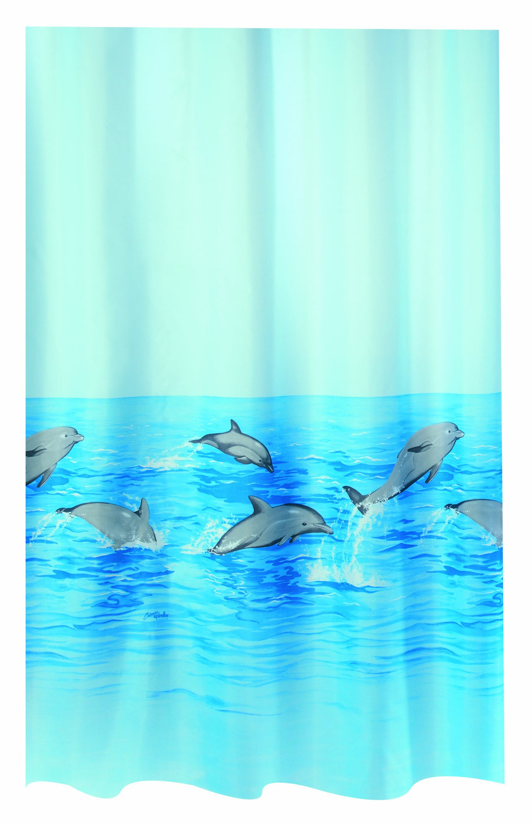 Spirella Nemo Acqua Polyester-Duschvorhang 180x180 cm blau/grau/türkis 180 x 180, 180 x 180