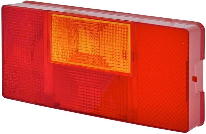 HELLA Rückleuchte - Glühlampe - 12V / 24V - Einbau - ECE/nicht SAE - Lichtscheibenfarbe: rot/gelb -