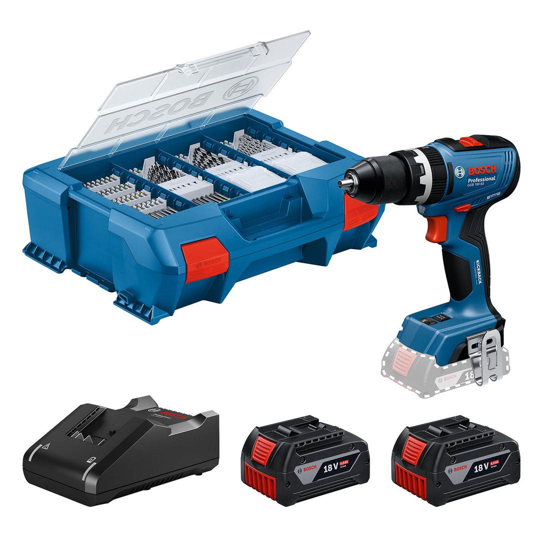 Bosch Professional 18V System Akku-Bohrschrauber GSB 18V-65 (bürstenloser Motor, Kopflänge 175, inkl