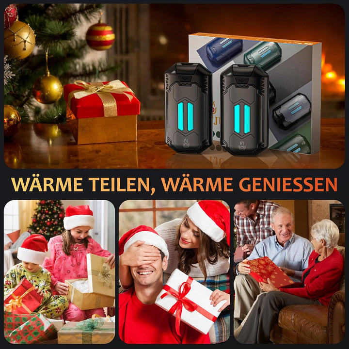 Handwärmer Elektrisch Split 2er-Pack 6000mAh, OUTJUT Tragbare Taschenwärmer 3 Heizmodi Wiederaufladb