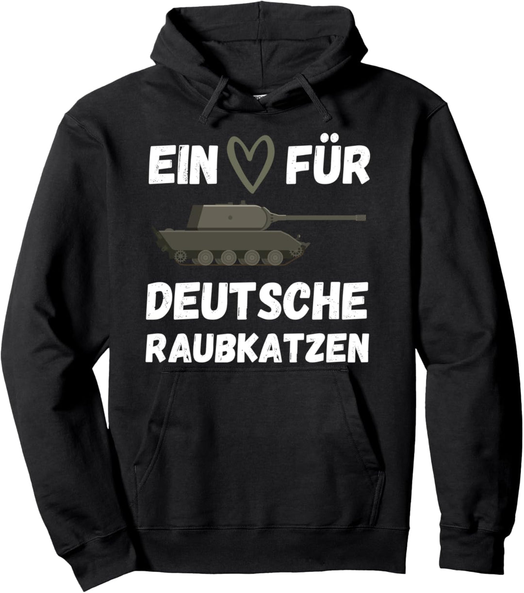 Ein Herz Für Deutsche Raubkatzen Panzer Panzer-Liebe Deutsch Pullover Hoodie