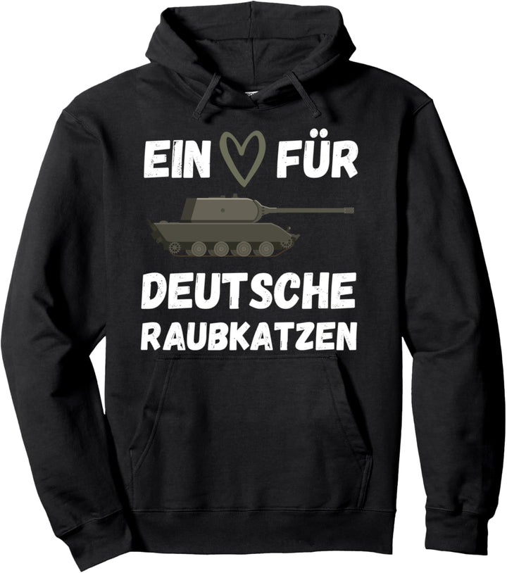 Ein Herz Für Deutsche Raubkatzen Panzer Panzer-Liebe Deutsch Pullover Hoodie