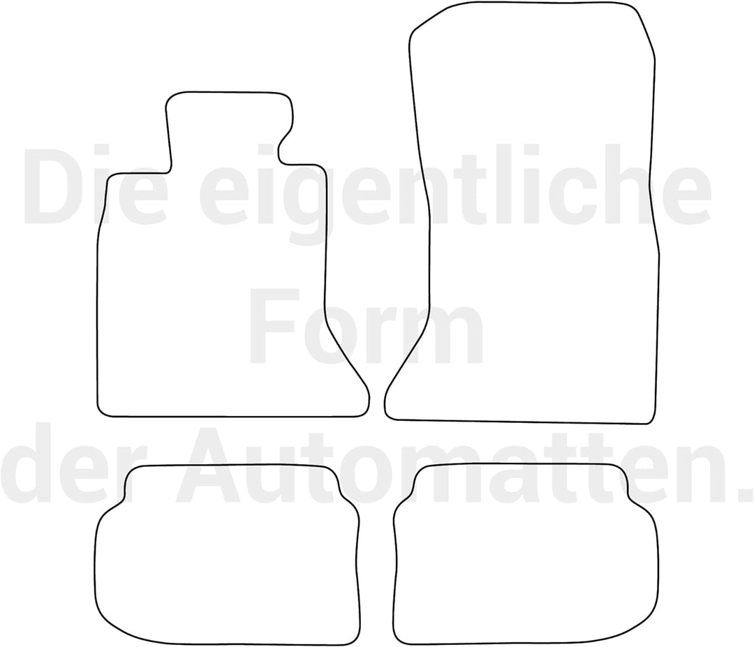 moto-MOLTICO Fussmatten Auto Velours Autoteppiche Schwarz Automatten Set 4-teilig passend für BMW 5e