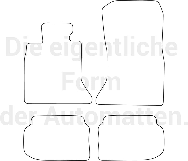 moto-MOLTICO Fussmatten Auto Velours Autoteppiche Schwarz Automatten Set 4-teilig passend für BMW 5e